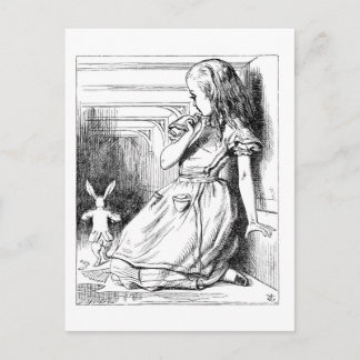 Alice in Wonderland Following White Rabbit Postcard