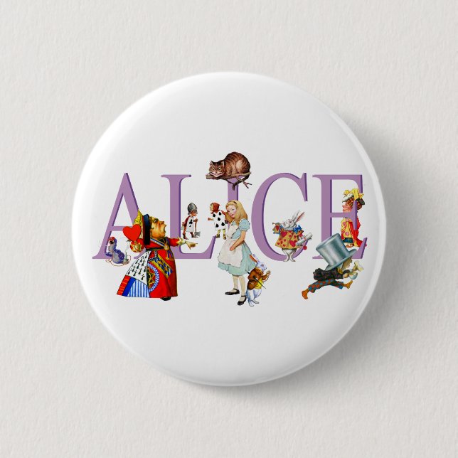 ALICE IN WONDERLAND & FRIENDS 6 CM ROUND BADGE (Front)