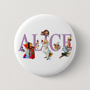 ALICE IN WONDERLAND & FRIENDS 6 CM ROUND BADGE