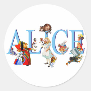 ALICE IN WONDERLAND & FRIENDS CLASSIC ROUND STICKER