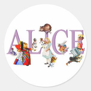ALICE IN WONDERLAND & FRIENDS CLASSIC ROUND STICKER