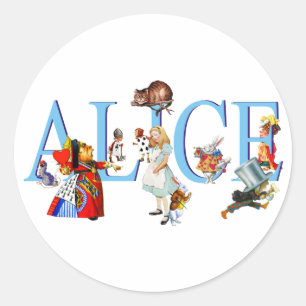 ALICE IN WONDERLAND & FRIENDS CLASSIC ROUND STICKER