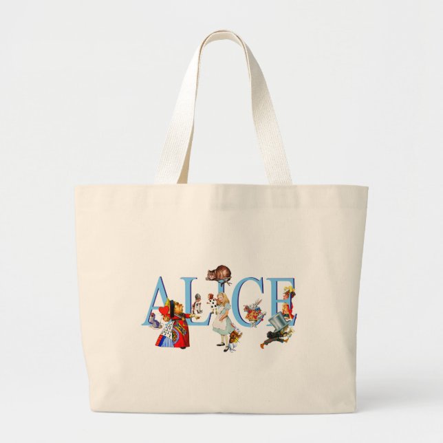 ALICE IN WONDERLAND & FRIENDS LARGE TOTE BAG (Front)