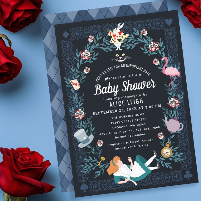 Alice in Wonderland Girl Baby Shower Invitation (Creator Uploaded)
