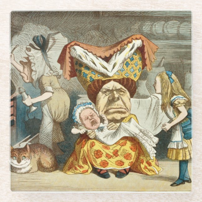 Alice In Wonderland Glass Coaster (Front)