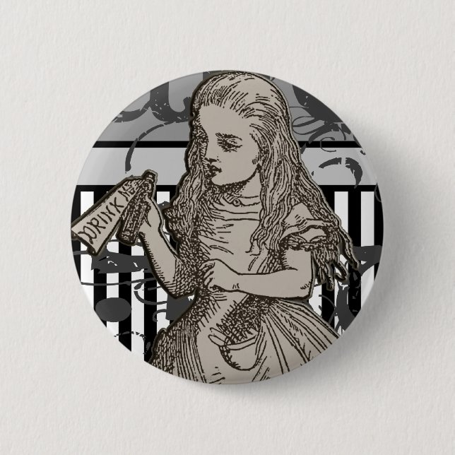 Alice In Wonderland Grunge 6 Cm Round Badge (Front)