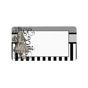 Alice In Wonderland Grunge Label