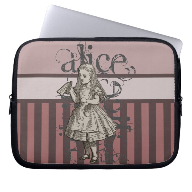 Alice In Wonderland Grunge (Pink) Laptop Sleeve (Front)