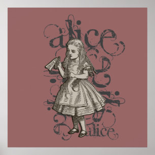 Alice In Wonderland Grunge (Pink) Poster