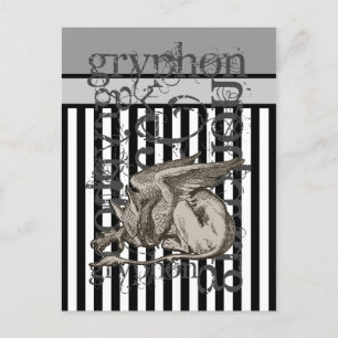 Alice In Wonderland Gryphon Grunge Postcard