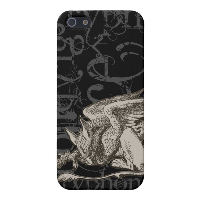Alice In Wonderland Gryphon Grunge (Single Figure) iPhone Case (Back)