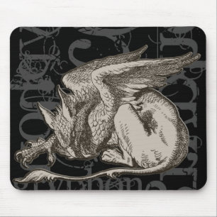 Alice In Wonderland Gryphon Grunge (Single Figure) Mouse Mat