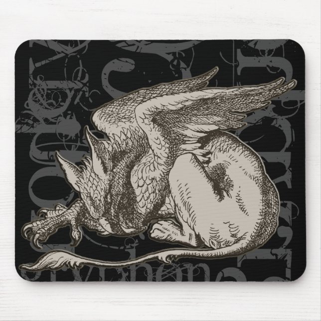Alice In Wonderland Gryphon Grunge (Single Figure) Mouse Mat (Front)