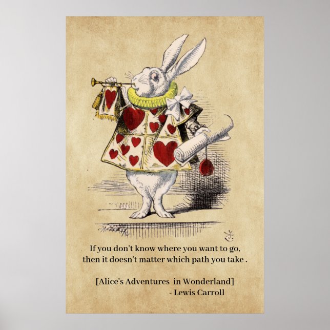  Alice in Wonderland , Herald , Motivational Quote Poster (Front)