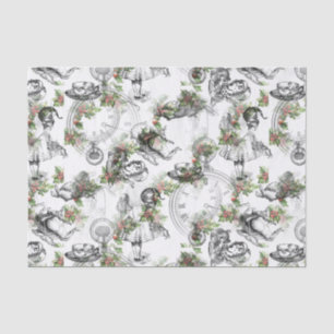 Alice in Wonderland Holly Christmas Tissue Paper