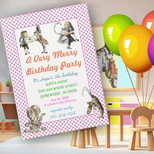 Alice In Wonderland Invitation  Birthday Party