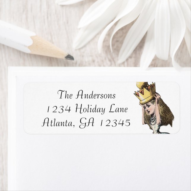 Alice In Wonderland Invitation Return Address (Insitu)