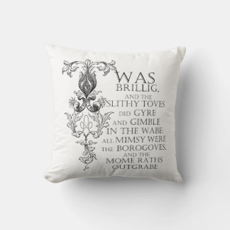 Alice In Wonderland Jabberwocky Poem Throw Pillow