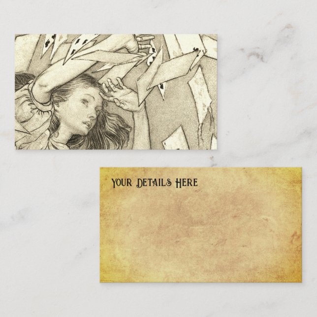 Alice In Wonderland Lewis Carroll Rackham Business Card (Front/Back)