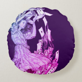 Alice In Wonderland Lewis Carroll Rackham Round Cushion