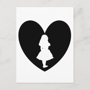 Alice in Wonderland Love In Black & White Postcard