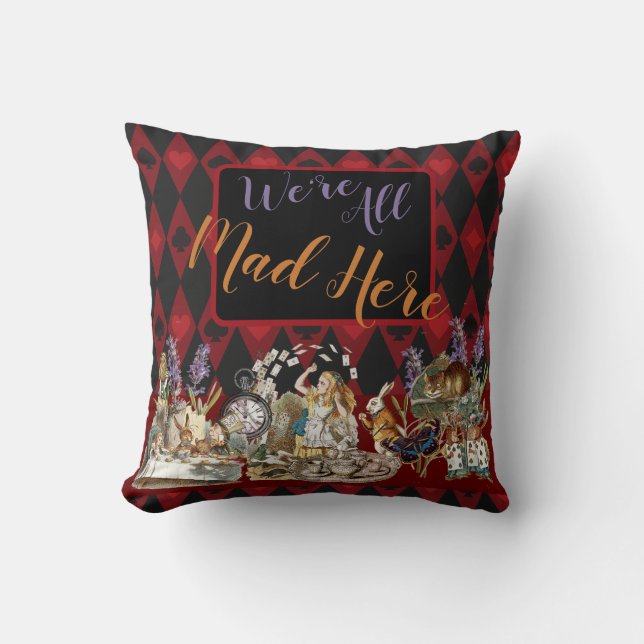 Alice in Wonderland Mad Cheshire Cat Cushion (Front)