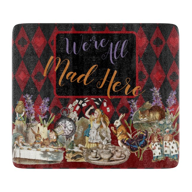 Alice in Wonderland Mad Cheshire Cat Cutting Board (Front)