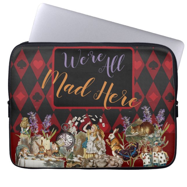 Alice in Wonderland Mad Cheshire Cat Laptop Sleeve (Front)