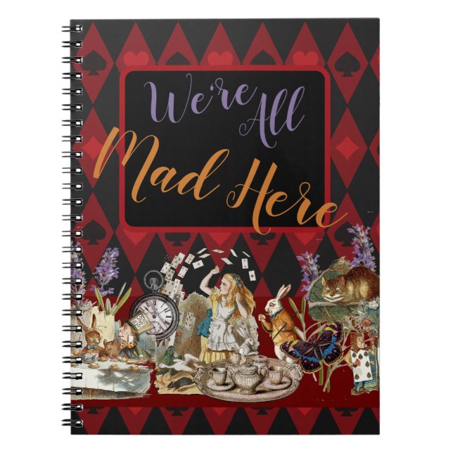 Alice in Wonderland Mad Cheshire Cat Notebook (Front)