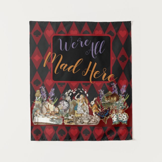 Alice in Wonderland Mad Cheshire Cat Tapestry (Front)