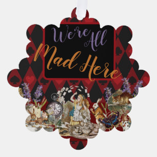 Alice in Wonderland Mad Cheshire Cat Tree Decoration Card