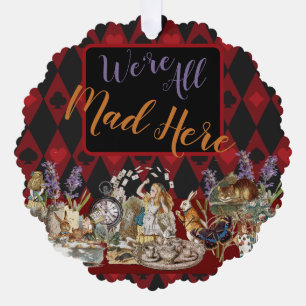 Alice in Wonderland Mad Cheshire Cat Tree Decoration Card