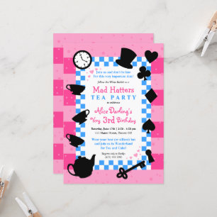 Alice in Wonderland Mad Hatter Birthday Invitation