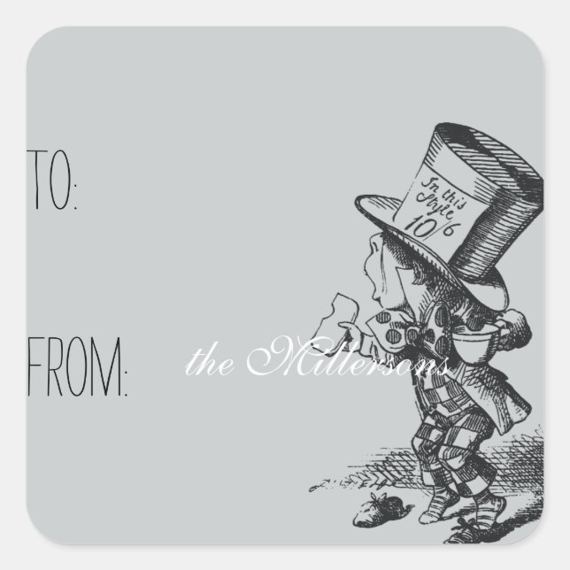 Alice in Wonderland Mad Hatter Gift Tag (Front)