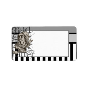 Alice In Wonderland Mad Hatter Grunge Label