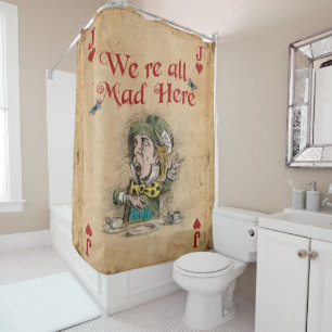Alice in Wonderland, Mad Hatter Jack of Hearts Shower Curtain