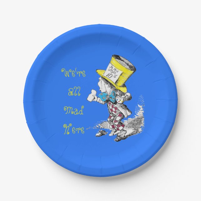 Alice in Wonderland Mad Hatter Paper Plate (Front)