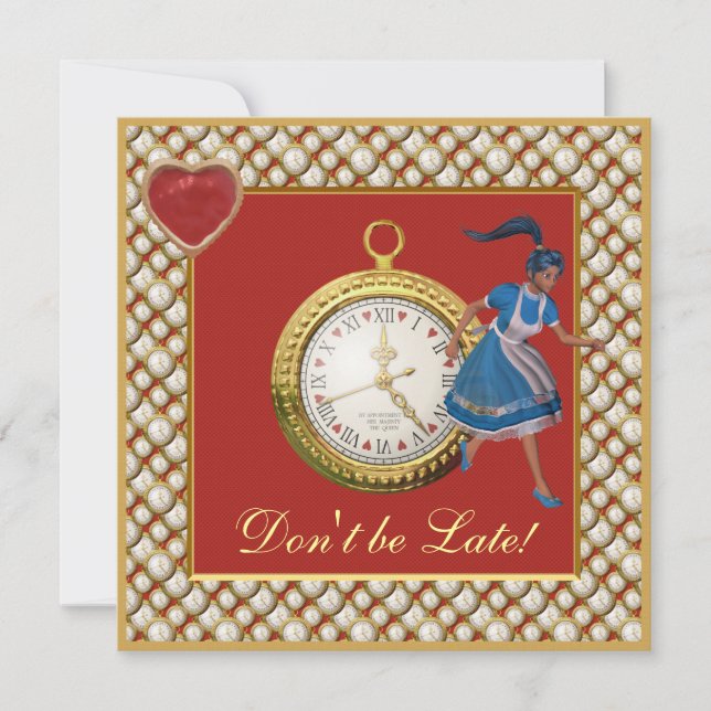 Alice in Wonderland Mad Hatter Tea Party Invites (Front)