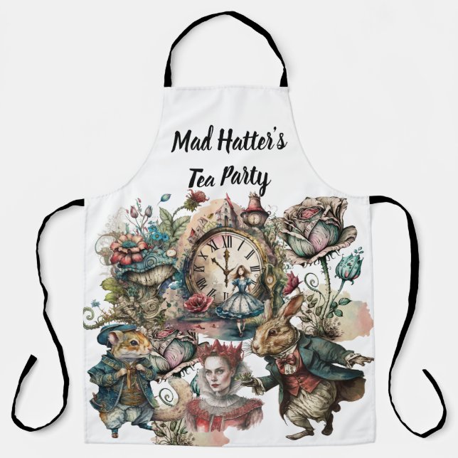 Alice in Wonderland Mad Hatter's Tea Party Apron (Front)