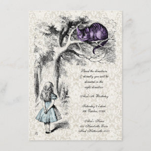 Alice in Wonderland Mad Hatters Tea Party Birthday Invitation