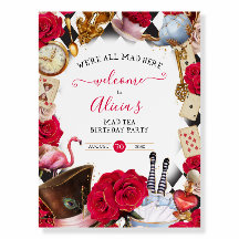 Alice in Wonderland Mad Tea Birthday Welcome Sign