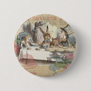 Alice in Wonderland Mad Tea Party 6 Cm Round Badge