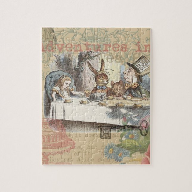 Alice in Wonderland Mad Tea Party Art Jigsaw Puzzle (Vertical)
