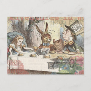 Alice in Wonderland Mad Tea Party Art Postcard