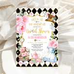 Alice in Wonderland Mad Tea Party Bridal Shower Invitation<br><div class="desc">Alice in Wonderland is a story about a girl who falls down a rabbit hole and finds herself in an amazing, topsy-turvy world. Alice is the protagonist of this story and she meets all sorts of strange characters like the Mad Hatter, the Queen of Hearts, Tweedledum and Tweedledee. This Alice...</div>