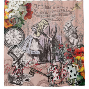 Alice in Wonderland Mad Tea Party Shower Curtain
