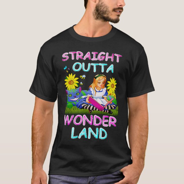 Alice in Wonderland Men Women's Kids Straight Outt T-Shirt (Front)