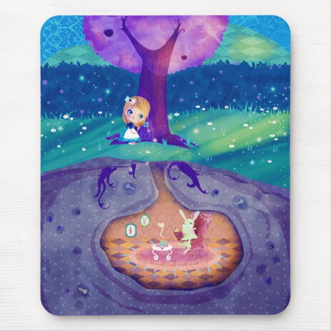 Alice in Wonderland Moonlight Mouse Mat (Front)
