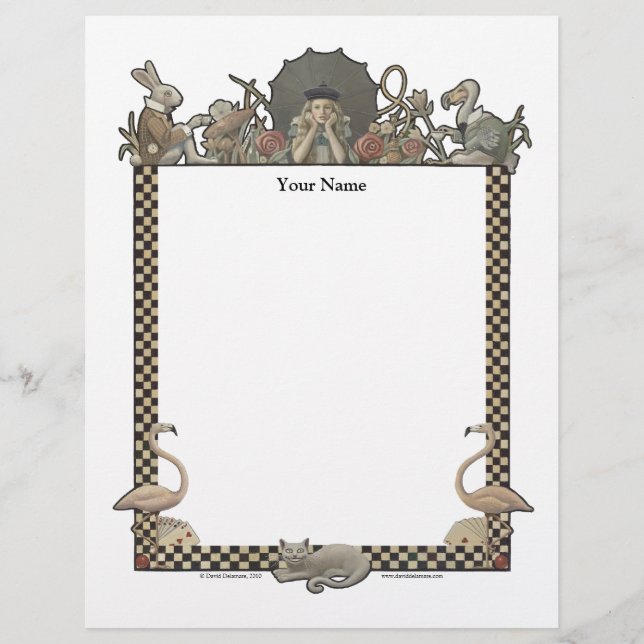 Alice in Wonderland Name Letterhead (Front)