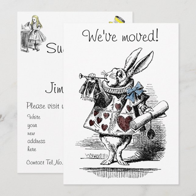 Alice in Wonderland New Home Announcement Card (Front/Back)
